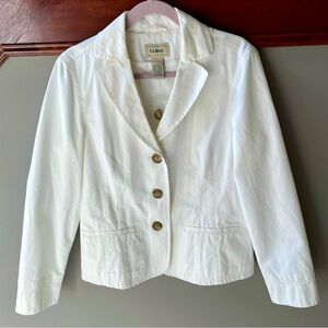 L.L. Bean White Cotton Blazer - Women's